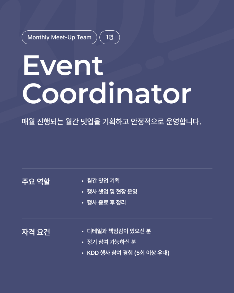 Event Coordinator Monthly